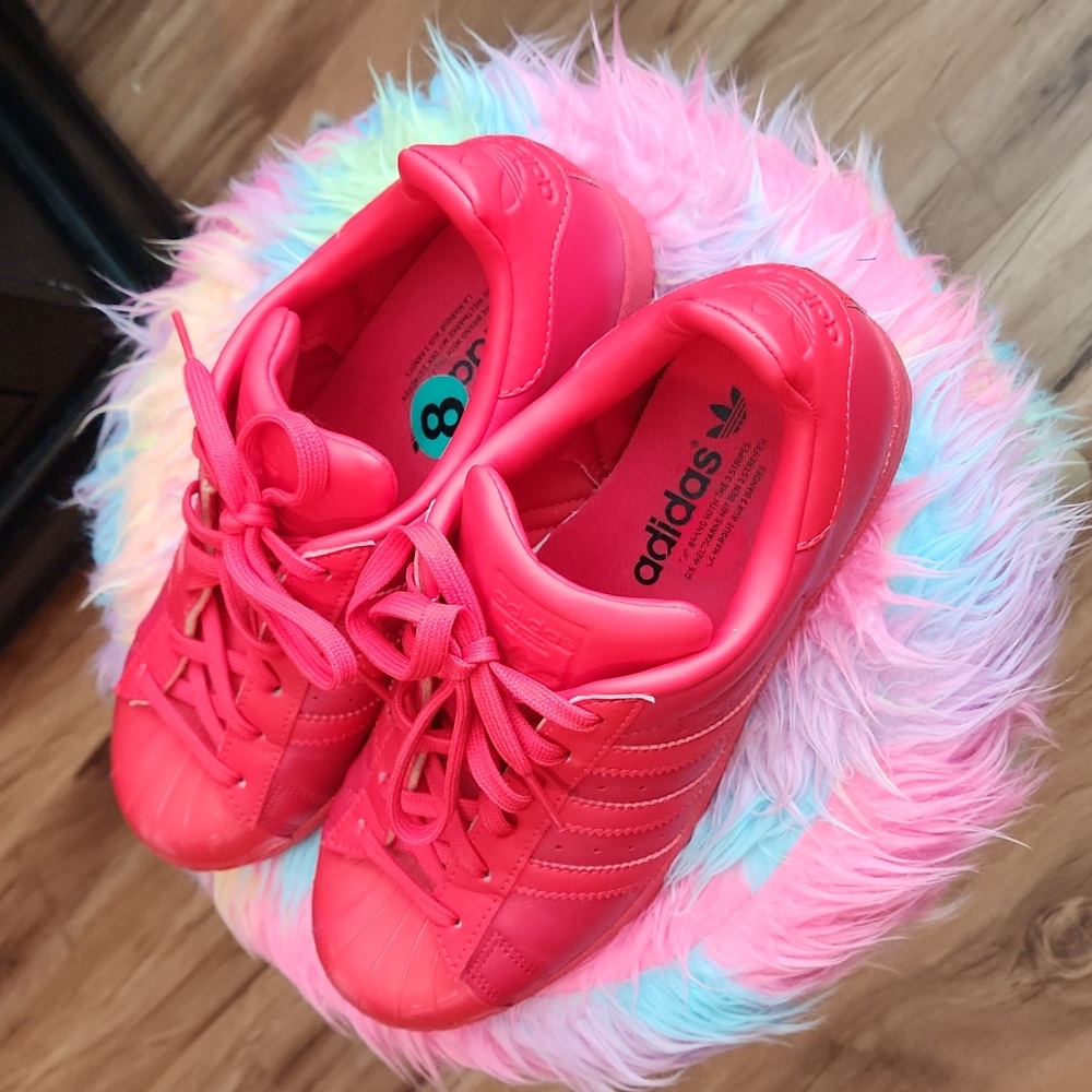 Adidas Originals Superstar Sneakers Red Size M8 W9 2016 collection Retro - Picture 4 of 13